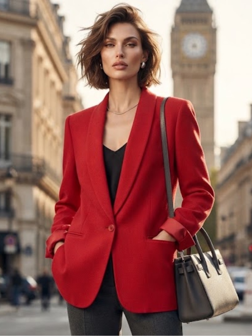 NWT Jacobson’s 80’s oversized red woven blazer